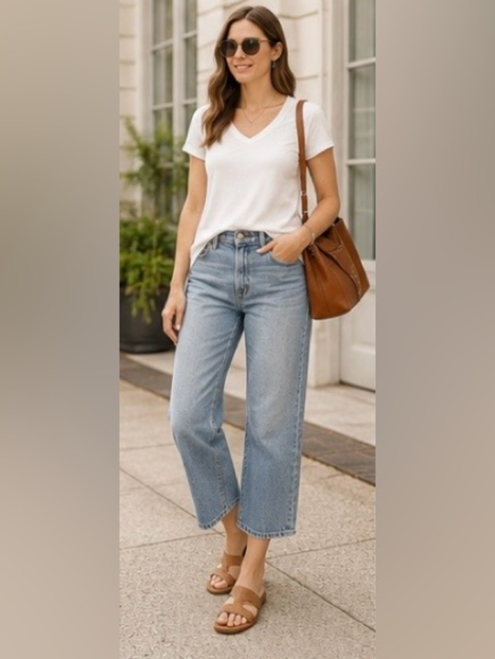 Lauren Ralph Lauren Soft High Rise Relaxed Crop Jeans Light Wash 31 Wide Leg NWT